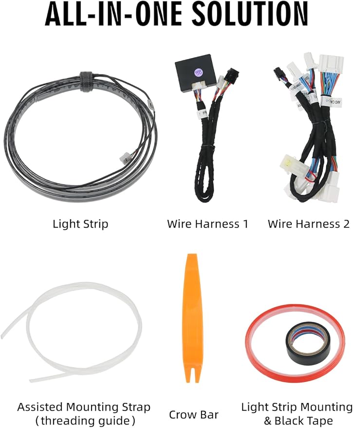 Ambient Light with Blind Spot Warning LED Compatible for Tesla Model Y (2020-2024) & 3 (2022-2023) AMD Interior Lights Strip 3.77ft for Tesla Custom Color Modes Neon Light Kit Plug-and-Play