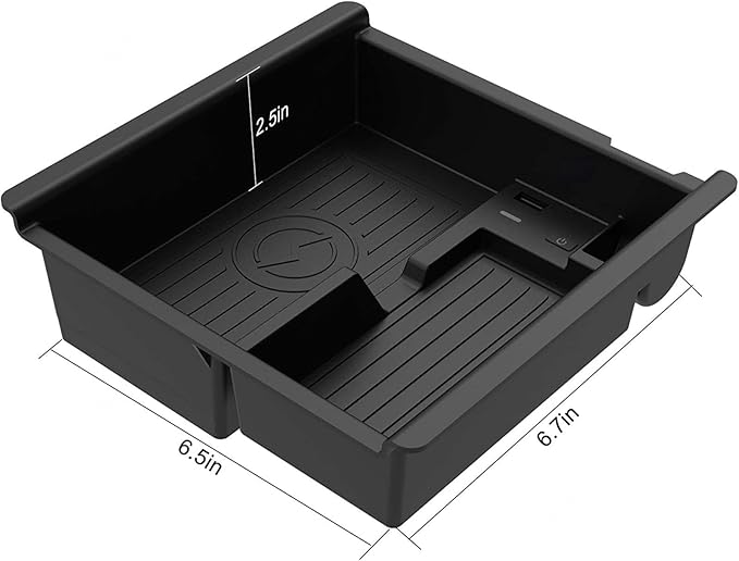 Car Wireless Charger for to-yo-ta Tacoma 2016-2021 Center Console Organizer Tray Accessory Panel with 18W USB Port 15W Fast inductive Mobile Phone Wireless Charging Pad