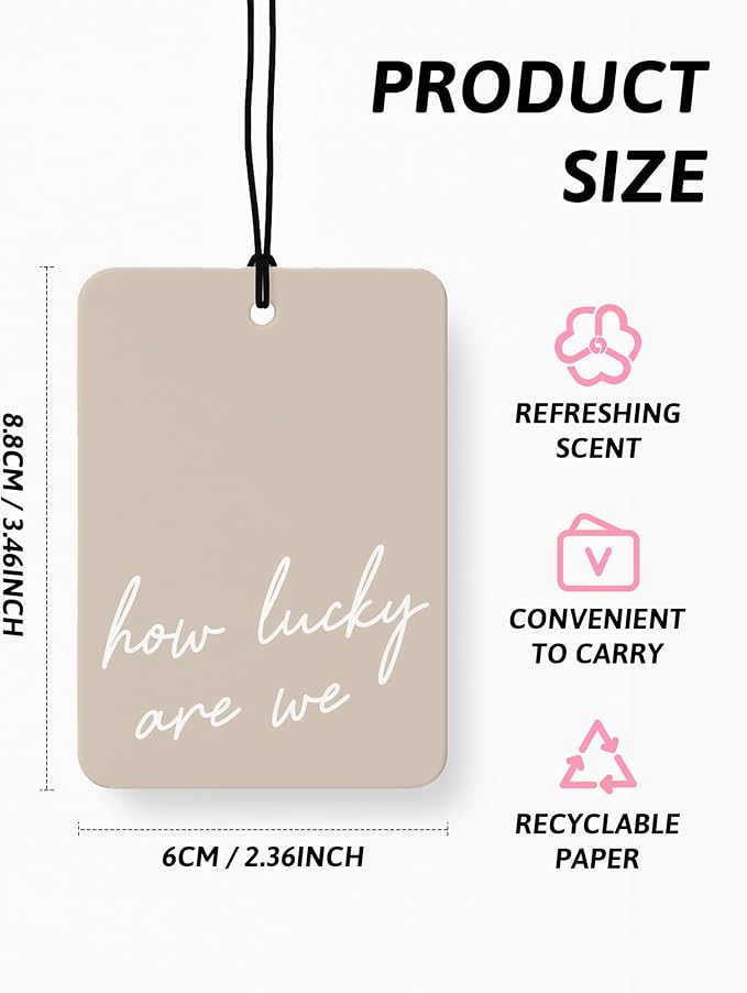 Boho Beige Western Car Air Freshener 4 Pcs, Preppy Cowgirl Cow Skull Cactus Ace Card Hanging Air Freshener for Cars Closet Drawer Books, Cute Western Car Accessories Mirror Decor for Women