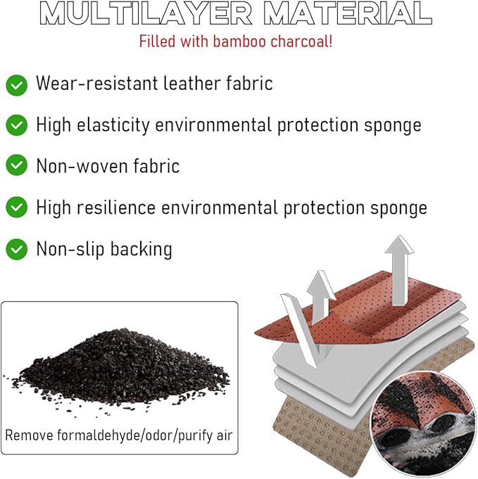 Car Back Seat Cover, Breathable PU Leather Rear Seat Cushion Protector with Storage Bag, Rear Bench Cover Pad Fits for 95% Vehicle, Universal Interior Car Accessories (Coffee, Rear)