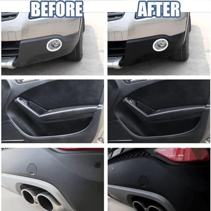 RJDJ Plastic Restorer for Cars, Trim & Exterior – Plastic Revitalizing Coating Agent, Restores Faded Plastic, UV Protection, Car Shine Refurbishing Solution (50ml-3pcs)