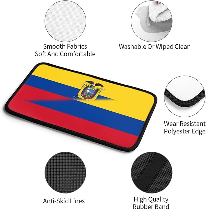 Colombia Colombian Ecuador Ecuadoran Flag Auto Center Console Armrest Cover Car Handrail Box Cushion Pad Mat Universal Fit Most Vehicle Sedan Truck SUV Soft Comfort Decor Accessories