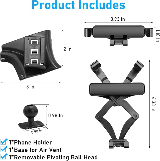 Compatible with 2017-2021 Honda CRV Car Air Vent Phone Holder Mount,for 5th Gen CRV Air Vent Phone Mount Holder Anti-Shake,Cell Phone Holder Mount-360 Degree Rotation CRV Dashboard Phone Stand