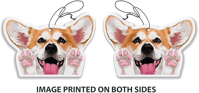 WIRESTER Hanging Air Freshener for Car, Home, Bathroom, Office, Decorative Charm Ornaments, Red Pembroke Welsh Corgi Dog