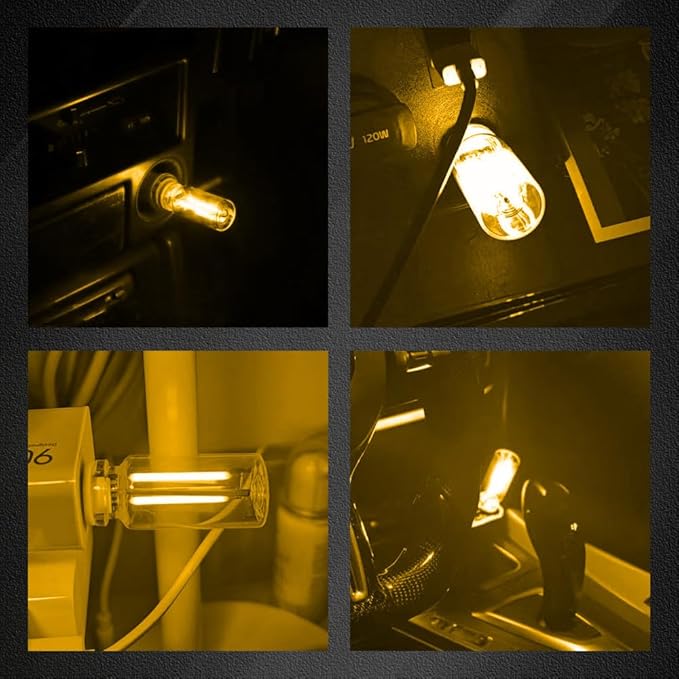 USB LED Car Interior Atmosphere Light, Auto Interior Lights, Plug-in USB Automotive Light, Universal Portable Auto Ambient Lighting Kit Car Accessories for Cars, Bedroom, Hallway (Warm Color)