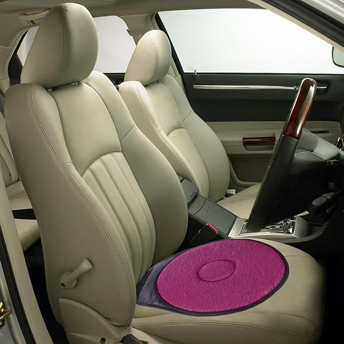 Rotating Car Seat Cushion 360 Degree Swivel Pad with Anti-Slip Base Lightweight Portable for Elderly Pregnant and Mobility Support Use at Home Office or Vehicle