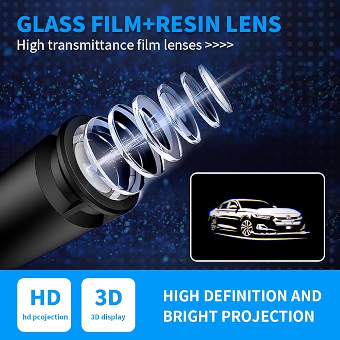 2 Pcs Accord Car LED Projector Door Shadow Light Welcome Light Laser Emblem Logo Lamps Kit Puddle Lights LED Courtesy Step Lights Ground Lamp HD Kit Replacement for Accord 9 2014-2021