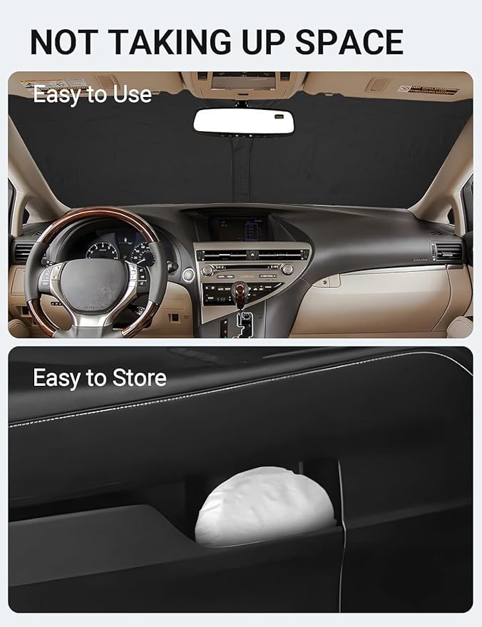 Proadsy 2026 Upgrade Front Windshield Sun Shade Foldable Sunshade Protector Custom Fit 2010-2015 Lexus RX Accessories