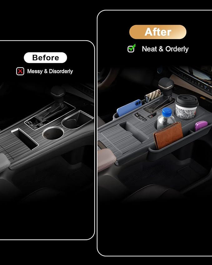2026 Sienna Center Console Organizer - For 2021-2025 2026 Toyota Sienna Silicone Center Console Cover Organizer - For 2021-2026 Sienna(XLE/XSE/Limited/Platinum/Woodland Edition) Accessories(Grey)