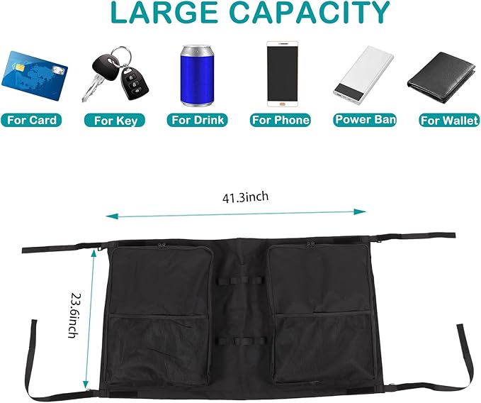 Car Rear roof Storage net Organizer Compatible with Compatible with Ineos Grenadier 2020-2025 Hanging Storage Bag，Overlanding Gear Must Haves Cargo Net, Long Road Trip Camping Interior Accessories