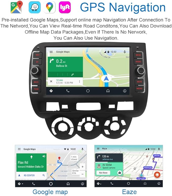 for Honda Fit Jazz Radio 2004-2007 Android 13 Car Stereo, 8” IPS Touch Screen GPS Navigation for Car Head Unit Built-in DSP Wireless/Wired Carplay Android Auto with Free Rear Camera (2GB RAM+32GB ROM)