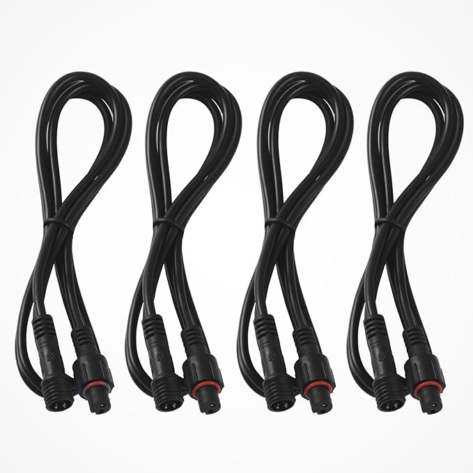 4PCS 4FT 2 Prong Rock Lights Extensions Wire, Waterproof LED Rock Lights Extension Cable Compatible with Trucks, Motorcycles, Cars, ATVs