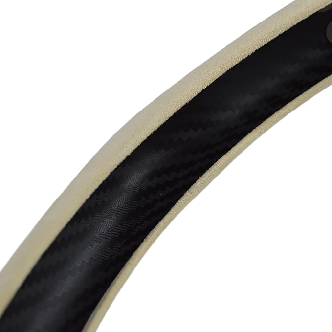 Quick Install Sporty Suede Steering Wheel Cover Universal fit All 14½ to 15 inches Car SUV Pickup 14.5 to 15 O or D Shaped Steering Wheel