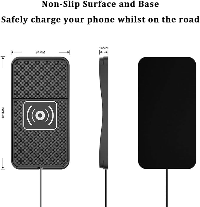 Car Wireless Charger Pad for Nissan Z 2023-2026, Type-C/USB 20W Fast Wireless Car Charger Pad Non-Slip Cordless Charging Mat,B-30cm Cable USB Plug
