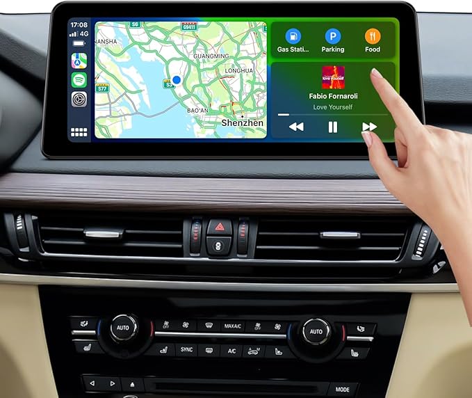12.3-Inch Car Stereo GPS Navigation System for BMW X5 F15 X6 F16 (2014-2017) NBT System, Wireless CarPlay Android Auto Upgrade Factory Radio Bluetooth WiFi Touch Screen