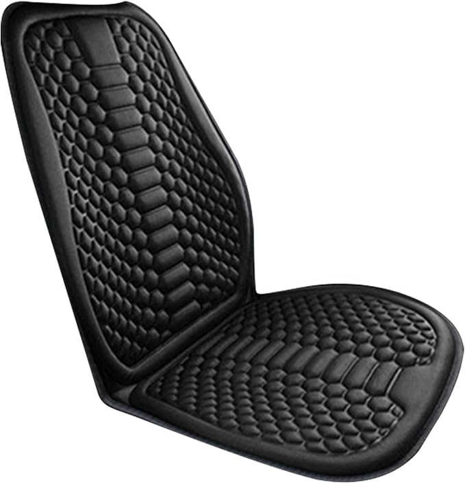 Car Seat Cushion Front Seat, Breathable Lumbar Support Car Seat Cushion for Long Sitting, Non-Slip Car Seat Pad (Black)