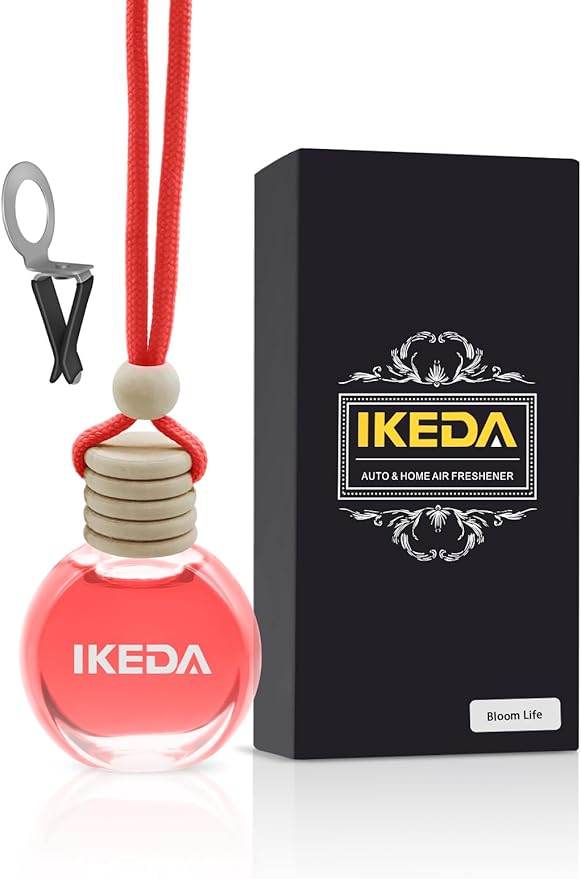 Ikeda Car Air Freshener: Hanging Car Smell Air Freshener | 10ml Hanging Car Perfume | Long Lasting Fragrance | Strong Scents Diffuser for Auto Home (Cherry)