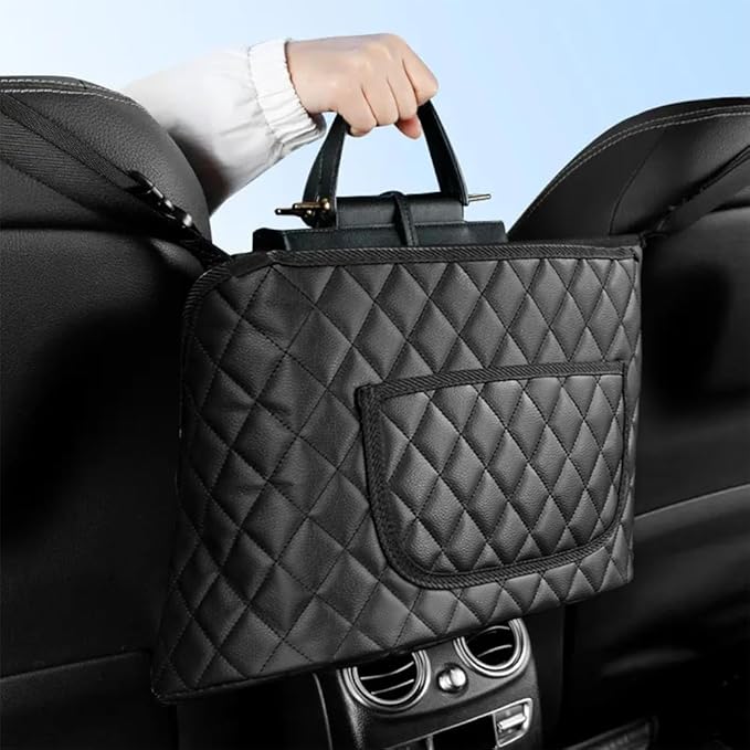 Car Purse Holder, Car Front Seat Organizer, Handbag Holder Between Seats, Large Capacity Seat Bag Box, Car Accessories Consoles and Organizers Pocket, Vehicle Backseat Barrier for Kids Pet