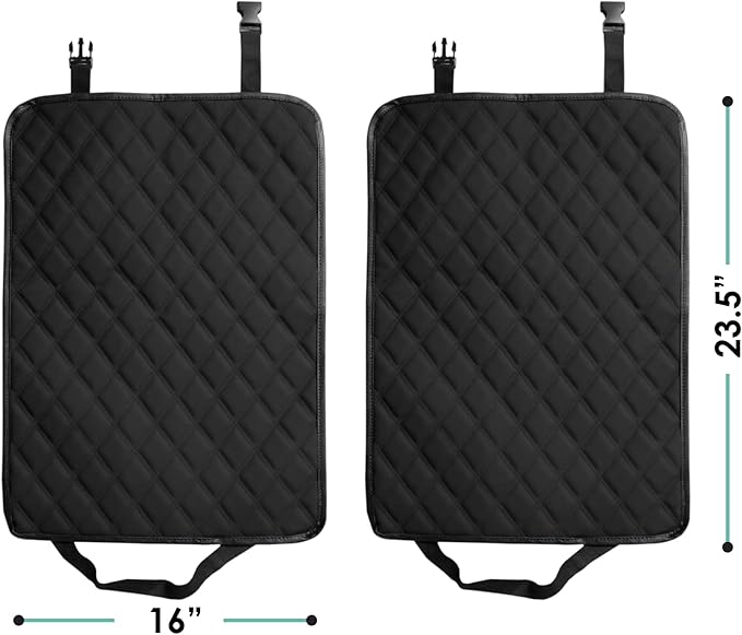 FH Group Faux Leather Auto Seat Back Kick Protectors –2 Pack Diamond Stitched Back Seat Protector for Driver and Passenger Seat, Waterproof, Easy to Clean