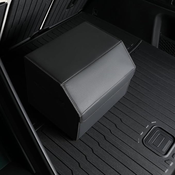 Car Trunk Organizer, Leather Material, Sturdy and Durable, Waterproof and Stain-Resistant Surface, Wipes Clean Easily, Collapsible to Save Space, Say Goodbye to Clutter, for SUVs & Sedans
