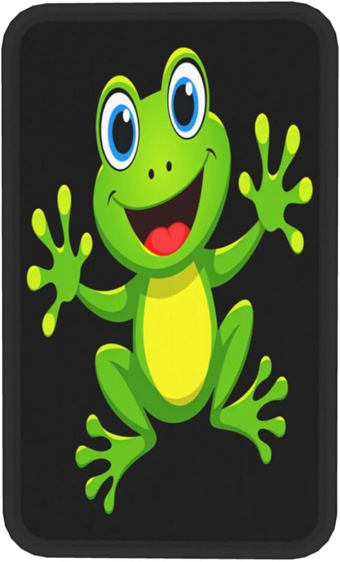 Green Frog Car Handrail Box Cushion Armrest Cover Auto Center Console Pad Car Decor 12.6X7.5 in
