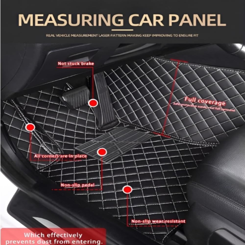 Add Personal Touch to Your Vehicle with IMEISH Customizable Logo Text Car Mats for 99% of vehiclesPads Protection Non-Slip Leather Floor Liners (Black Yellow Stripe)