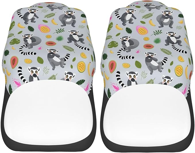 Delerain Car Seat Covers Set 2Pcs, Lemur with Tropical Fruits Universal Front Car Seats Vehicle Enterior Protector Suitable Fits Most Car Auto SUV Sedan Truck