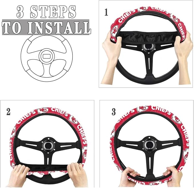 Universal Car Steering Wheel Cover, Automotive Vehicle Accessory (L-FXPT-QZ)