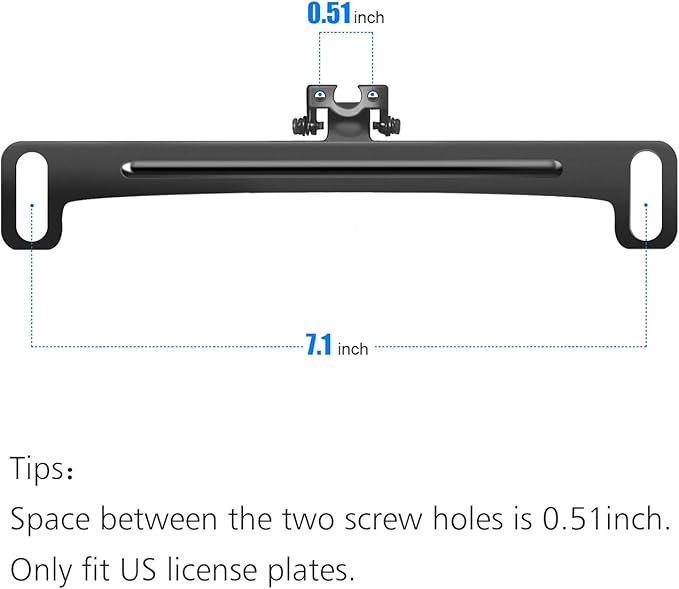 Pixelman Universal Car Rear View Camera License Plate Bracket, Upgraded Full Stainless Steel Backup Camera Mount, Dash Cam Mirror Accessory, Only Installation Holder