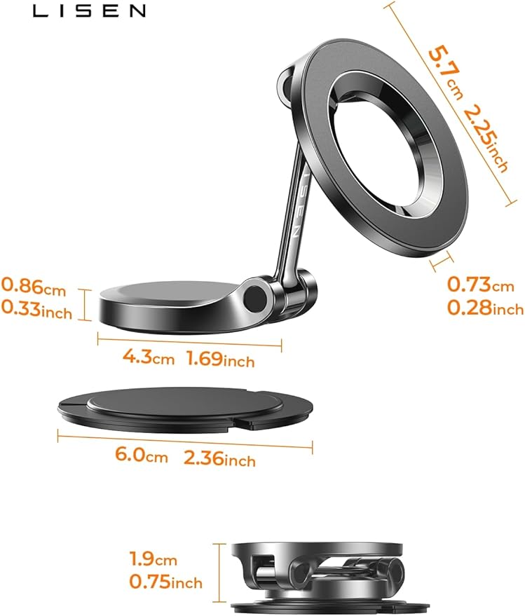 LISEN for MagSafe Car Mount for iPhone 17 Pro Max [24 Strong Magnets] Classic Magnetic Phone Holder for Car Dashboard Magnet Phone Mount Car Cell Phone Holder for iPhone 17 Pro Max Air 16 15 14 13 12