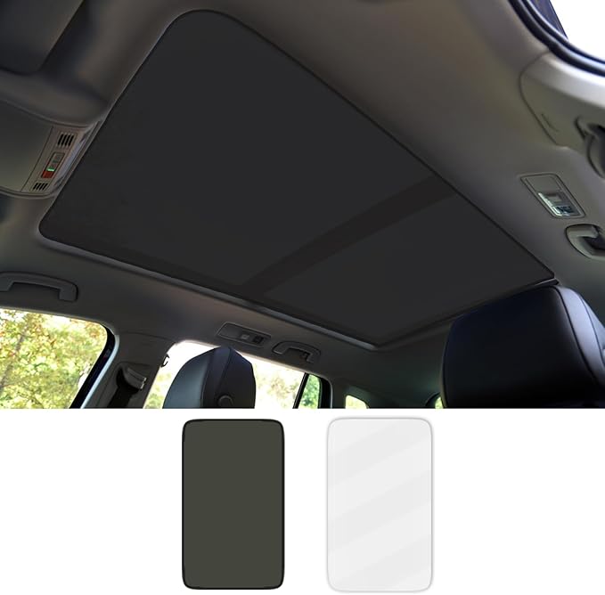 Sunshade Roof Compatible with Tiguan 2010-2017 SUV, Heat Insulation Sunroof Shade, Foldable Glass Roof Shade with Storage Bag, Black