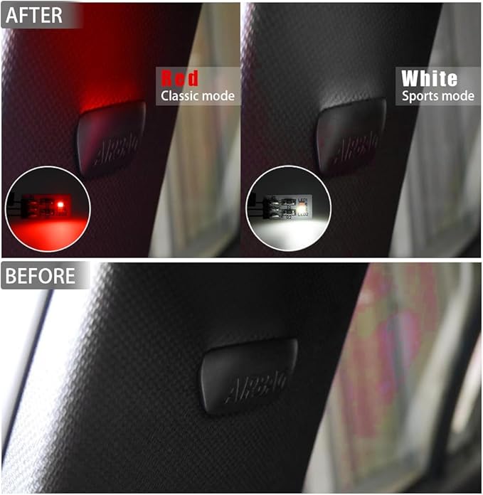 NJSBYL 2PCS LED Interior Ambient Lighting Circuit Board for B-MW 2 3 4 5 7 Series M2 M3 M4 X5 X6 X7 Pre-LCI LCI B-Pillar Front Seatback Sound Climate Control Lamp Red-White Courtesy Light Replacement
