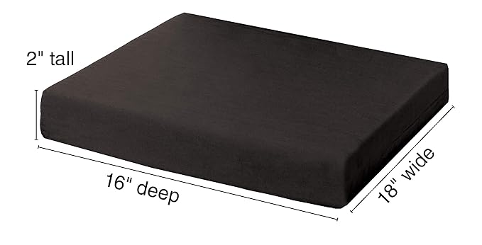 Essential Medical Supply Rehab 1 Cushion with Higher Density for Additional Support, 18 Inch X 16 Inch X 2 Inch (Pack of 4)