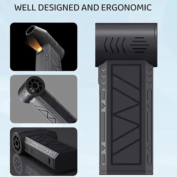 2026 Upgrade Pro LED Turbo Blower, 130,000 RPM Mini Turbo Snow Blower for Car, Handheld Electric Air Blower with Vacuum Kit, 3-Speed & Fast Snow, Portable Snow Remover Tool for Car & Home Use (1Set)