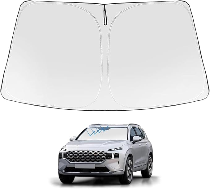 Proadsy 2026 Upgrade Front Windshield Sun Shade Foldable Sunshade Protector Custom Fit 2019-2023 Santa Fe, SE, SEL, SEL Plus, Limited, Ultimate Accessories