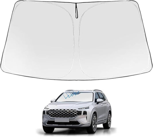 Proadsy 2026 Upgrade Front Windshield Sun Shade Foldable Sunshade Protector Custom Fit 2019-2023 Santa Fe, SE, SEL, SEL Plus, Limited, Ultimate Accessories