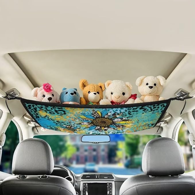 Sunflower Spot Car Roof Storage Bag Auto Seat Storage Hanging Bag All Car Storage Organizers Vehicle Passenger Seat Organization and Storage for Kids Adults