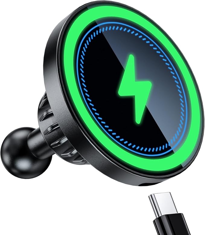Magnetic Wireless Charging Phone Holder with 20mm Ball Mount for MagSafe, Metal 20mm Ball for MagSafe Charger Compatible with Bulletpoint Mounting Solutions