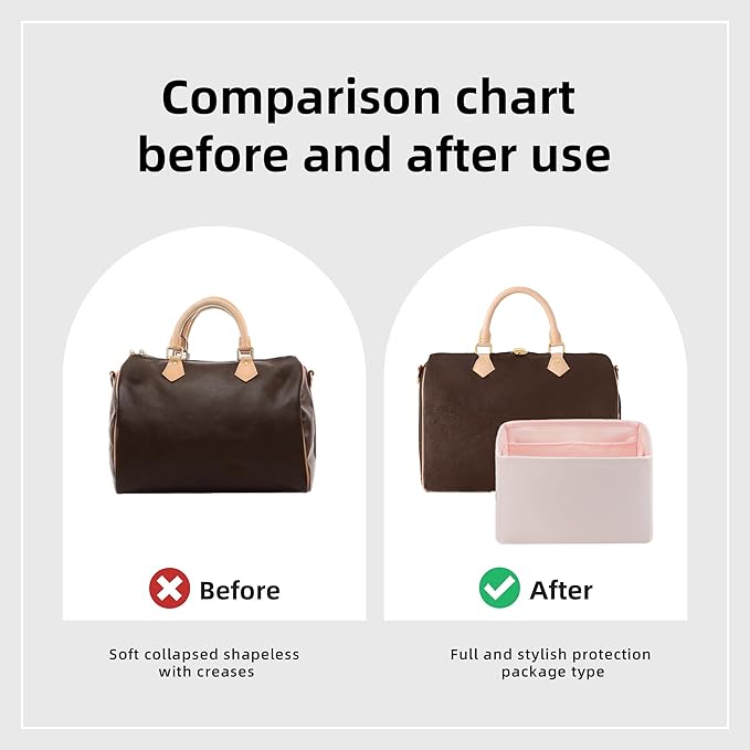 DGAZ Custom Purse Organizer Insert For LV Speedy Bags, Silky Smooth Bag Organizer, Luxury Handbag & Tote Shaper