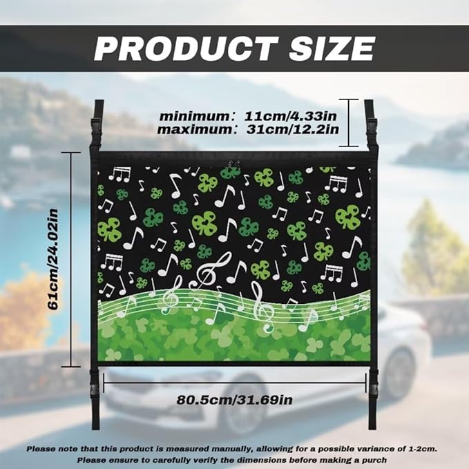 Musical St.Patrick Day Car Roof Storage Bag Car Organizer for Car Seat All Car Storage Organizer One-Size-Fits Car Travel Accessories