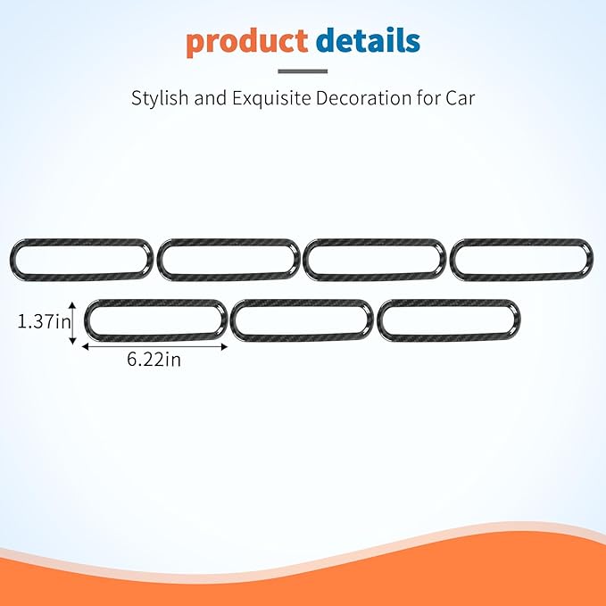 JeCar Carbon Fiber Hood Vent Trim Covers Fit for 2007-2018 Jeep Wrangler JK JKU 2/4-Door 7pcs