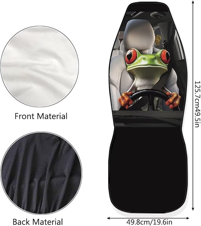 Funny Tree Frog Front Seat Covers for Cars Comfort Bucket Seat Covers Entire Seat Protection Fit Most Vehicle,Cars,Sedan,Truck,SUV,Van