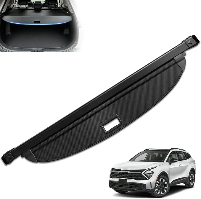 MIALUTY® Cargo Cover for 2022-2025 2026 KIA Sportage Retractable Trunk Cover Sportage Accessories Anti-Peeping Anti-Theft Privacy Screen,Trunk Luggage Shield Shade Carbon Fiber Texture