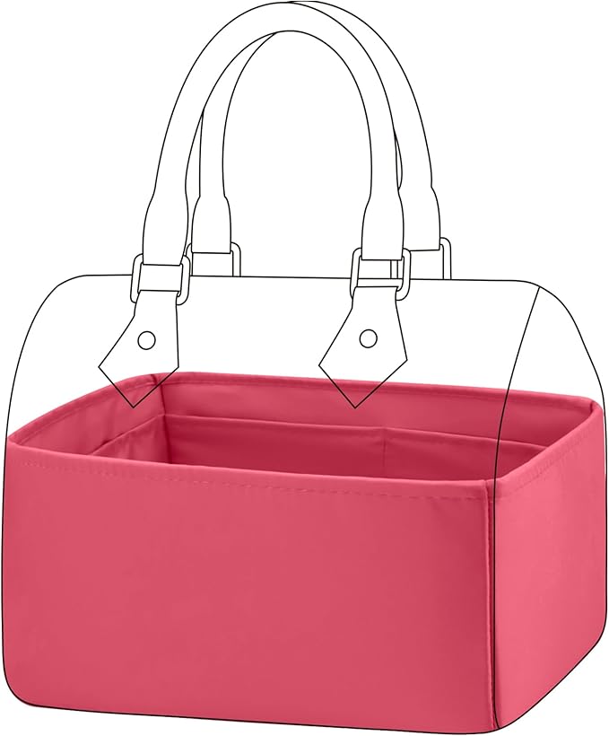 DGAZ Silk Purse Organizer Insert Fits LV Speedy 16/20/25/30/35/40/45 bags，Silky Smooth Bag Organizer，Luxury Handbag & Tote Shaper(Rose lipstick,SP30)