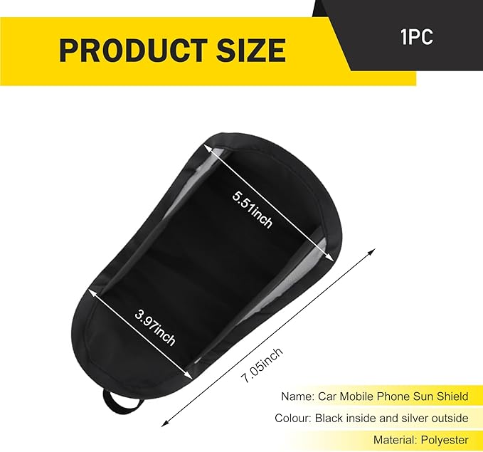 Car Dash Covers, Phone Umbrella, Anti-Glare Sunshade Umbrella Phone Holder, Universal for Most Cars (Black)