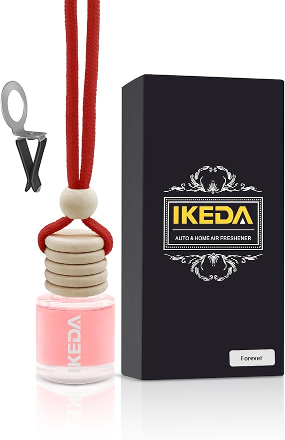 Ikeda Car Air Freshener: Hanging Car Smell Air Freshener | 10ml Hanging Car Perfume | Long Lasting Fragrance | Strong Scents Diffuser for Auto Home (Strawberry|Circular)