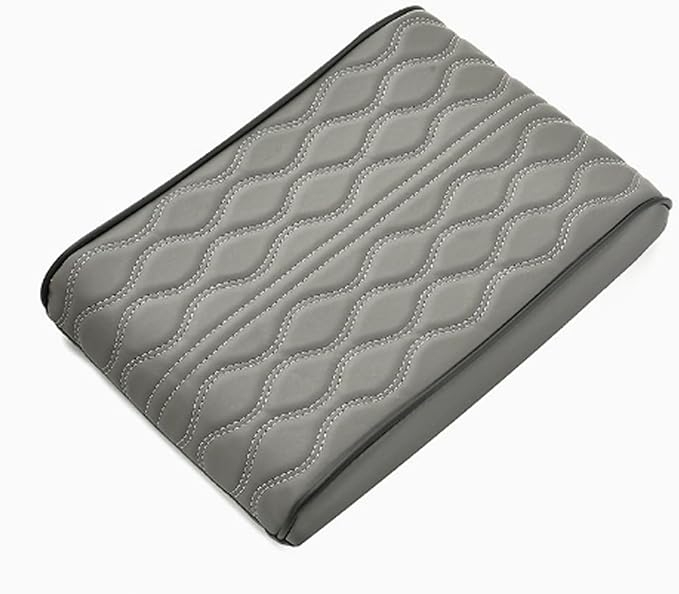 Car Armrest Cushion for Lincoln Nautilus 2018 2019 2020 2021 2022 2023 2024 2025, Car Center Console Cover Armrest Pad Soft Leather Car Interior Accessories,Grey