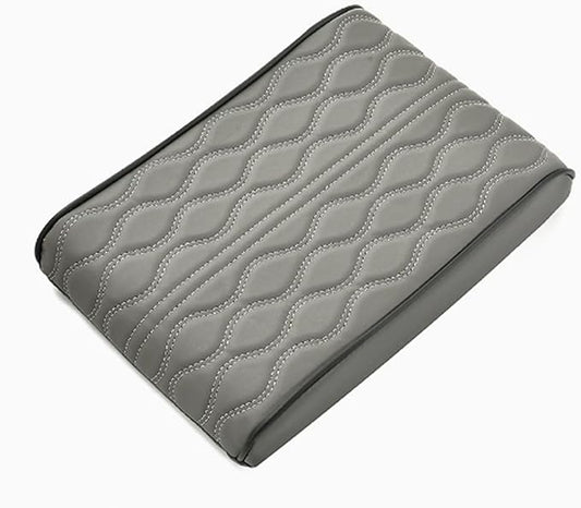Car Armrest Cushion for Lincoln Nautilus 2018 2019 2020 2021 2022 2023 2024 2025, Car Center Console Cover Armrest Pad Soft Leather Car Interior Accessories,Grey