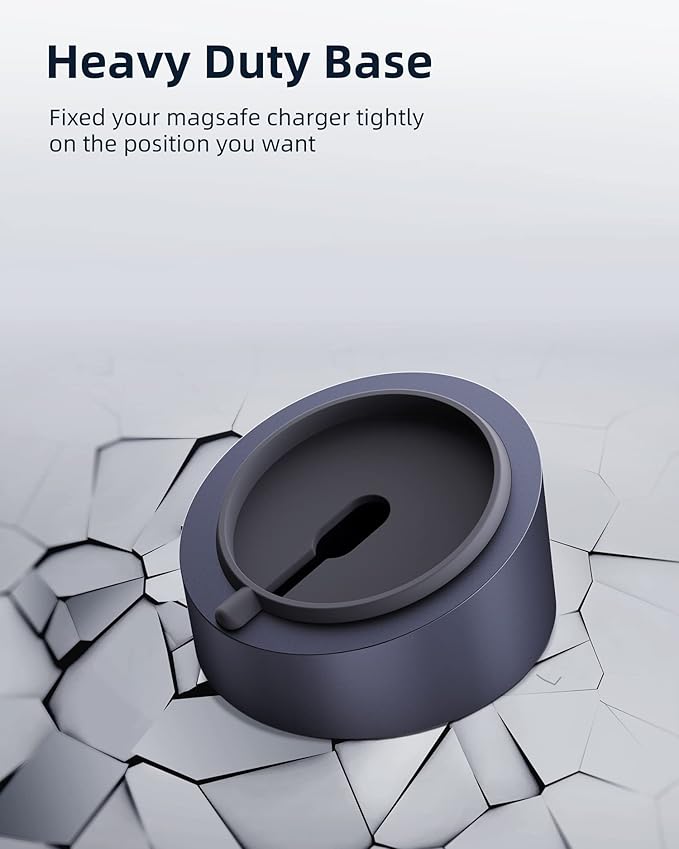Stouchi Mag- Safe Charger Stand for 25W/15W MagSafe Charger Heavy-Duty Premium Metal Holder Base Desktop Tablet Mount for iPhone 17/16 Pro /16/15 Pro/15/14/13/12 -Grey