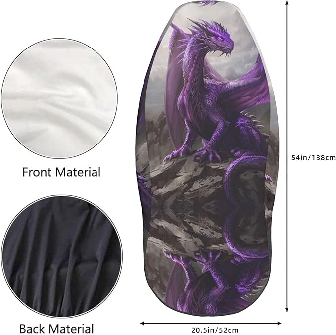 Delerain Car Seat Covers Set 2Pcs, Cool Purple Dragon Universal Front Car Seats Vehicle Enterior Protector Suitable Fits Most Car Auto SUV Sedan Truck